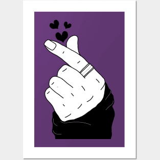 Finger heart k-pop Posters and Art